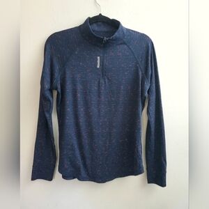 Reebok Active Speedwick Long Sleeve Navy Blue 1/4 Zip Athletic Pullover Medium